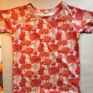 Kate Quinn Azure Blue and Orang Floral Swimwear